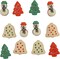 60+ Assorted Christmas Buttons for Sewing & Crafts - Set of 6 Button Packs - Gingerbread, Presents, Chirstmas Trees & More